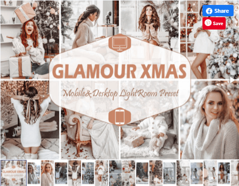 Скачать 10 Glamour Xmas Mobile Lightroom Presets - Creativefabrica (2021)